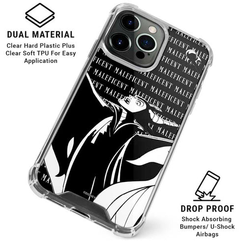 Disney Villains Maleficent Black and White iPhone 16 Pro Clear Case