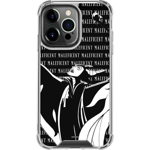 Disney Villains Maleficent Black and White iPhone 16 Pro Max Clear Case