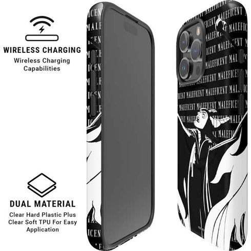 Disney Villains Maleficent Black and White iPhone 16 Pro Max Magsafe Impact Case