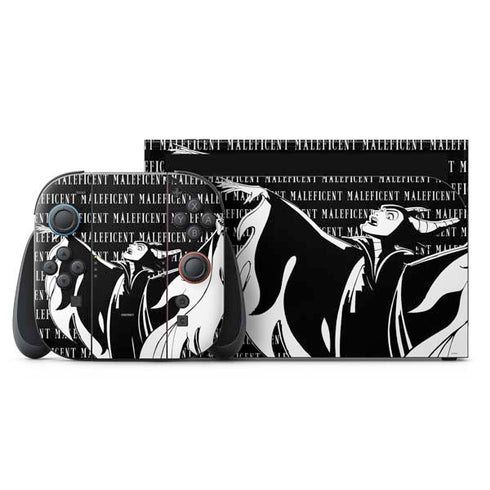 Disney Villains Maleficent Black and White Nintendo Skins