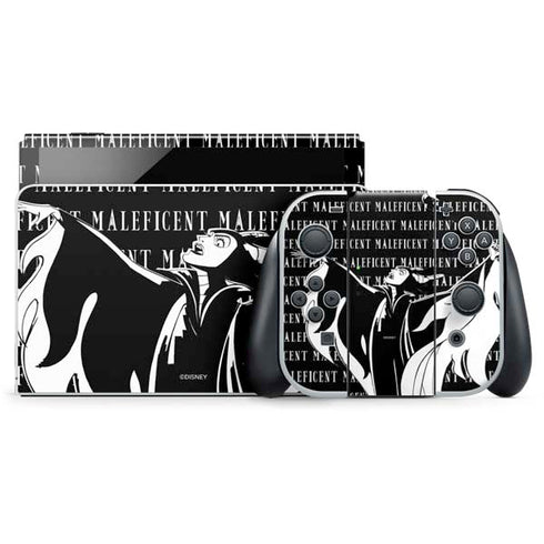 Disney Villains Maleficent Black and White Nintendo Skins