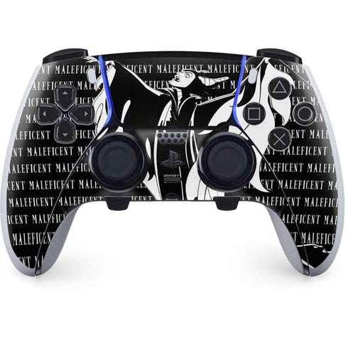 Disney Villains Maleficent Black and White PS5 DualSense Edge Pro Controller Skin