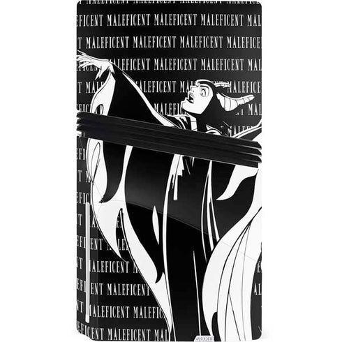Disney Villains Maleficent Black and White PS5 Pro Disk Bundle Skin