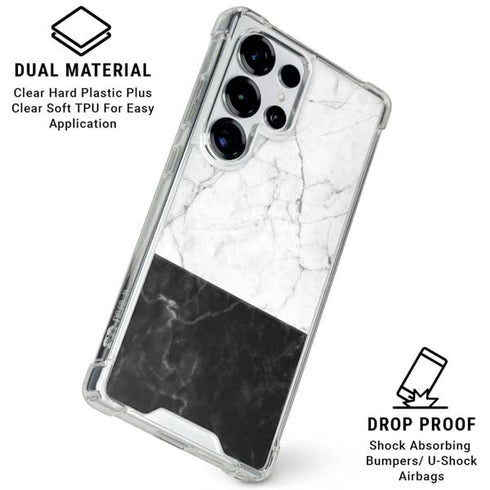 Marble Split Galaxy S25 Ultra Clear Case