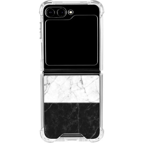 Marble Split Galaxy Z Flip6 Clear Case