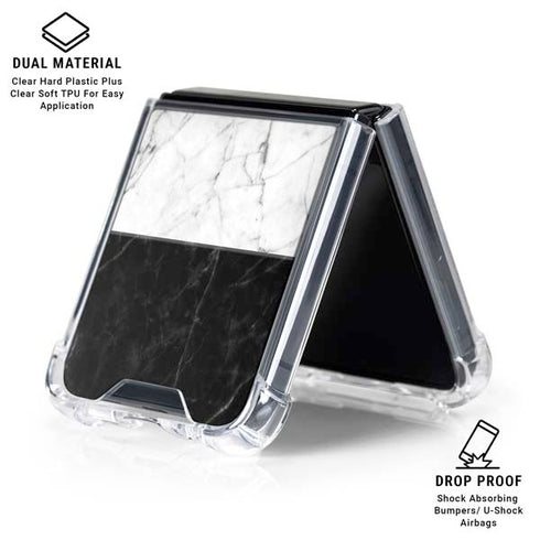 Marble Split Galaxy Z Flip6 Clear Case