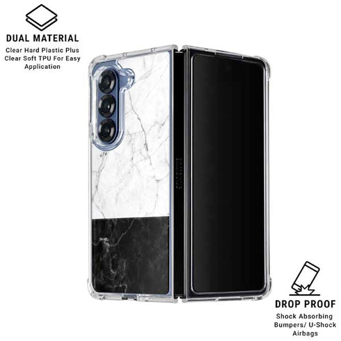 Marble Split Galaxy Z Fold7 Clear Case