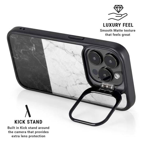 Marble Split iPhone 14 Pro Kickstand Case