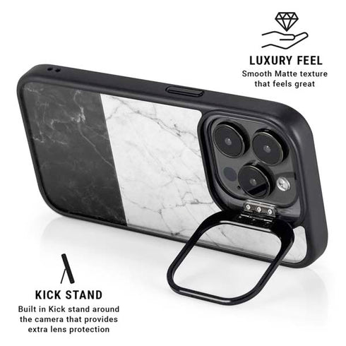 Marble Split iPhone 14 Pro Max Kickstand Case
