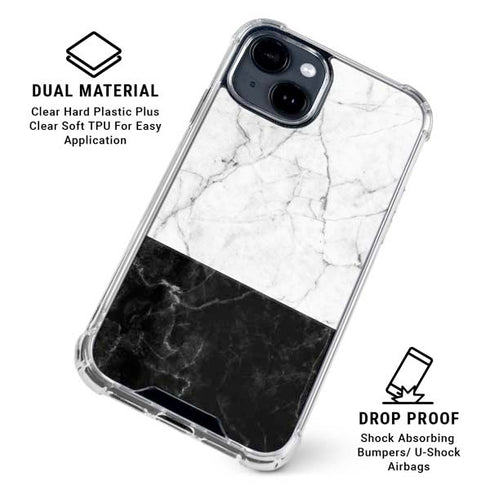 Marble Split iPhone 15 Clear Case