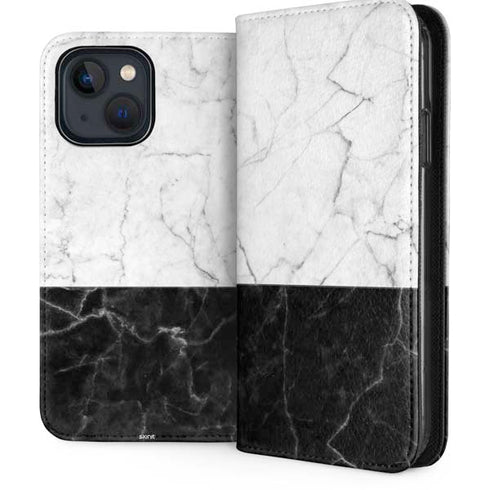 Marble Split iPhone 15 Plus Folio Case