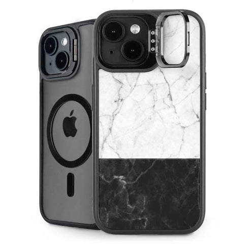 Marble Split iPhone 15 Plus Kickstand Case