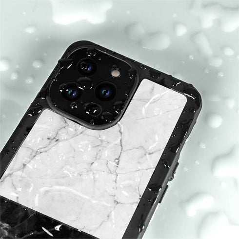 Marble Split iPhone 15 Pro Waterproof Case