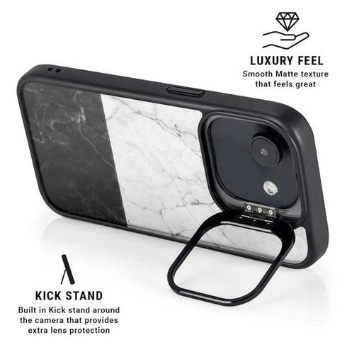 Marble Split iPhone 16e Kickstand Case