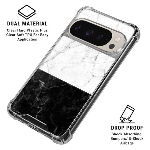 Marble Split Pixel 9/9 Pro Clear Case