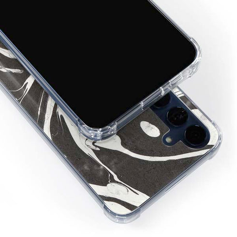 Marbleized Black Galaxy A35 5G Clear Case