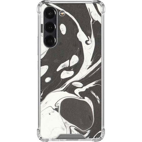 Marbleized Black Galaxy S24 FE Clear Case