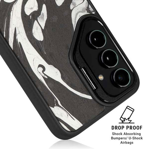 Marbleized Black Galaxy S24 FE Kickstand Case