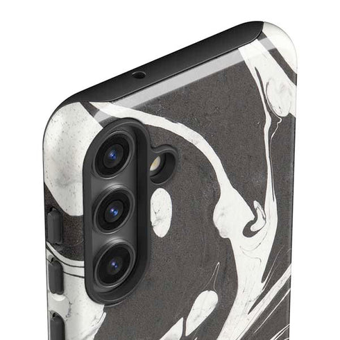 Marbleized Black Galaxy S25 Impact Case