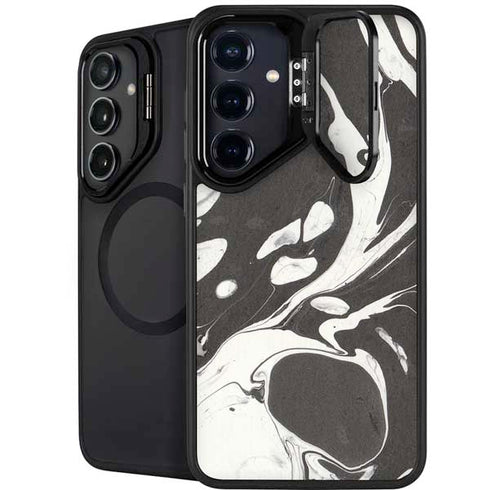 Marbleized Black Galaxy S25 Kickstand Case