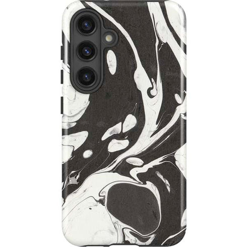 Marbleized Black Galaxy S25 Plus Impact Case