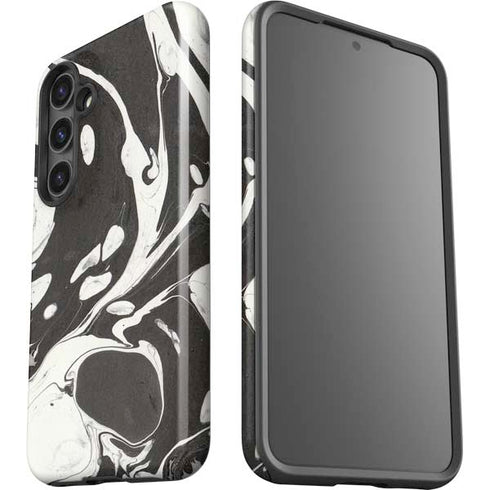 Marbleized Black Galaxy S25 Plus Impact Case