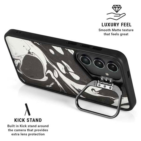 Marbleized Black Galaxy S24 Plus Kickstand Case