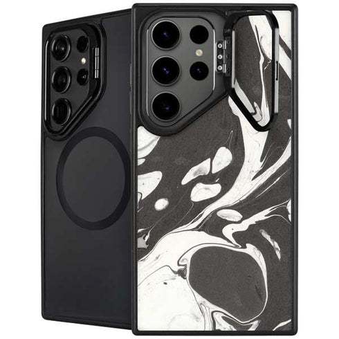 Marbleized Black Galaxy S25 Ultra Kickstand Case