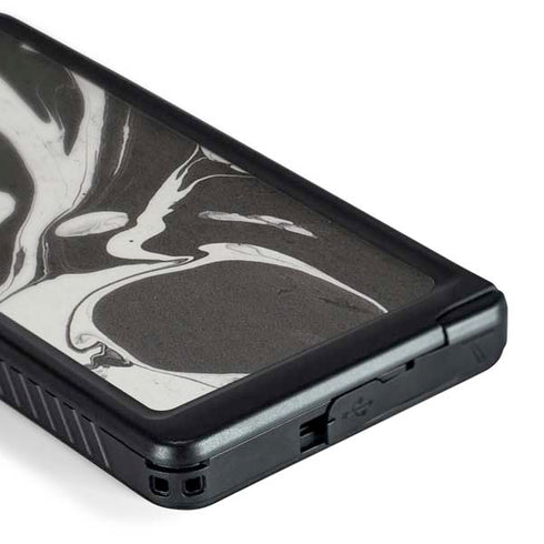 Marbleized Black Galaxy S24 Ultra Waterproof Case