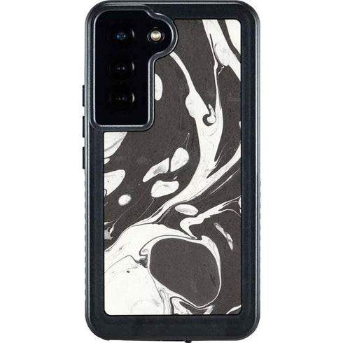 Marbleized Black Galaxy S24 Waterproof Case