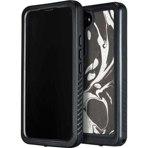 Marbleized Black Galaxy S24 Waterproof Case