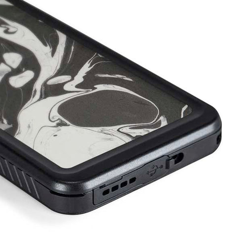 Marbleized Black Galaxy S24 Waterproof Case