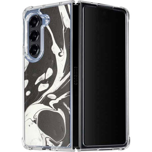 Marbleized Black Galaxy Z Fold5 5G Clear Case