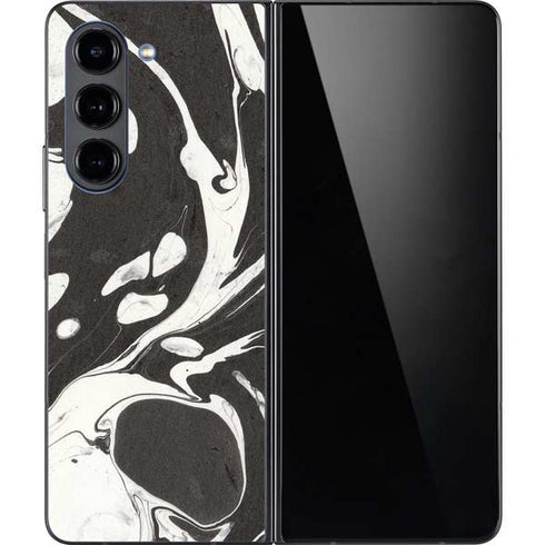 Marbleized Black Galaxy Z Fold5 5G Skin