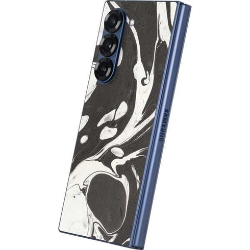 Marbleized Black Galaxy Z Fold6 Skin