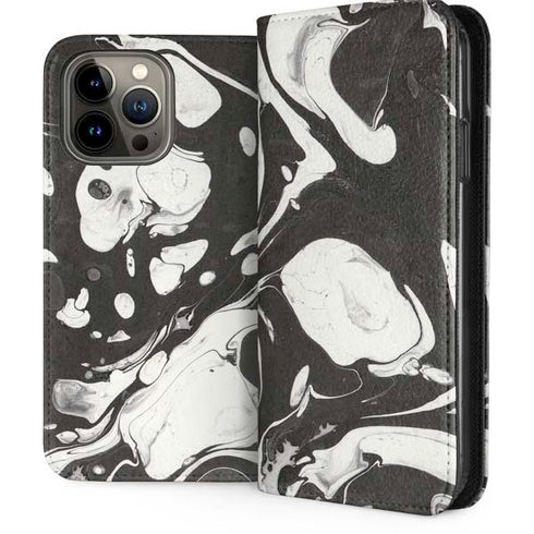 Marbleized Black iPhone 13 Pro Max Folio Case
