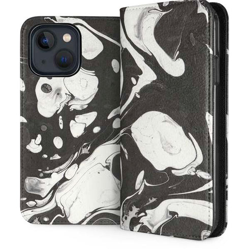 Marbleized Black iPhone 14 Folio Case