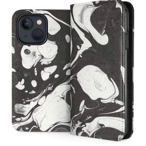 Marbleized Black iPhone 14 Plus Folio Case