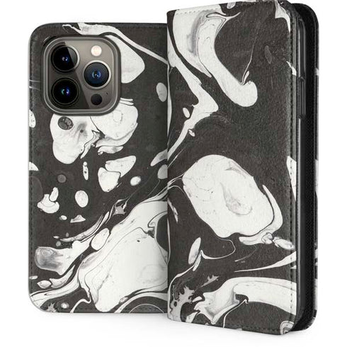 Marbleized Black iPhone 14 Pro Folio Case