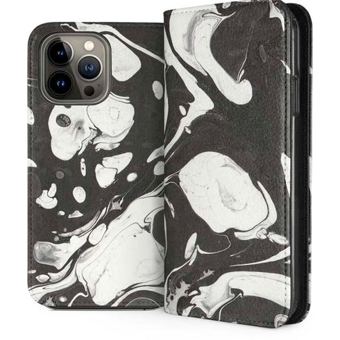 Marbleized Black iPhone 14 Pro Max Folio Case