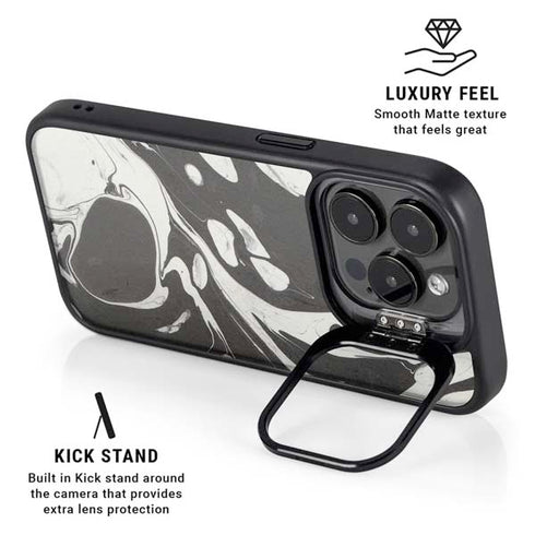 Marbleized Black iPhone 14 Pro Max Kickstand Case
