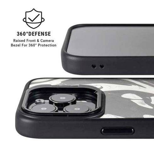 Marbleized Black iPhone 15 Pro Max Kickstand Case