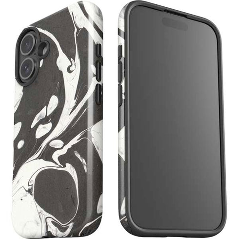 Marbleized Black iPhone 16 Impact Case