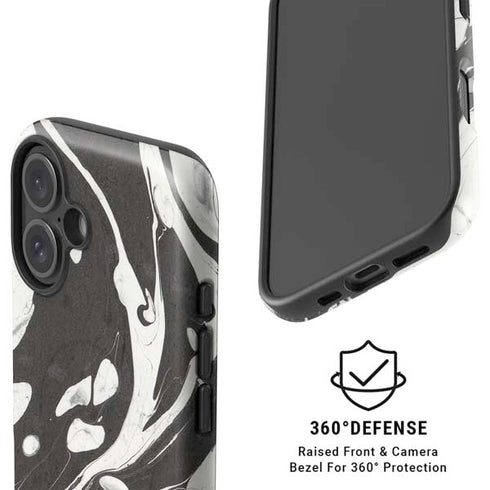 Marbleized Black iPhone 16 Magsafe Impact Case