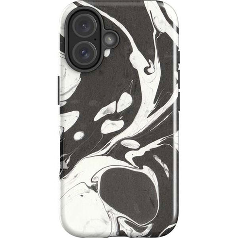 Marbleized Black iPhone 16 Plus Impact Case