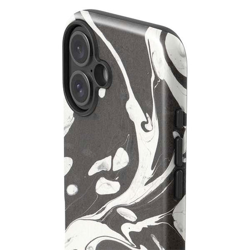 Marbleized Black iPhone 16 Plus Impact Case
