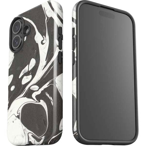Marbleized Black iPhone 16 Plus Impact Case