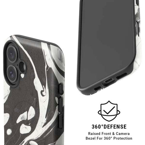 Marbleized Black iPhone 16 Plus Magsafe Impact Case