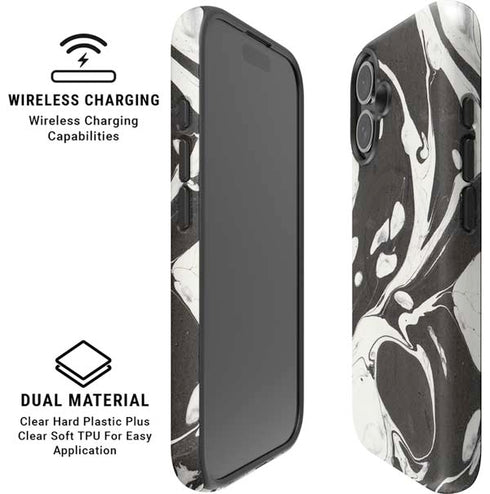 Marbleized Black iPhone 16 Plus Magsafe Impact Case