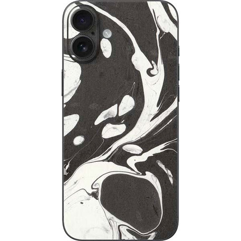 Marbleized Black iPhone 16 Plus Skin